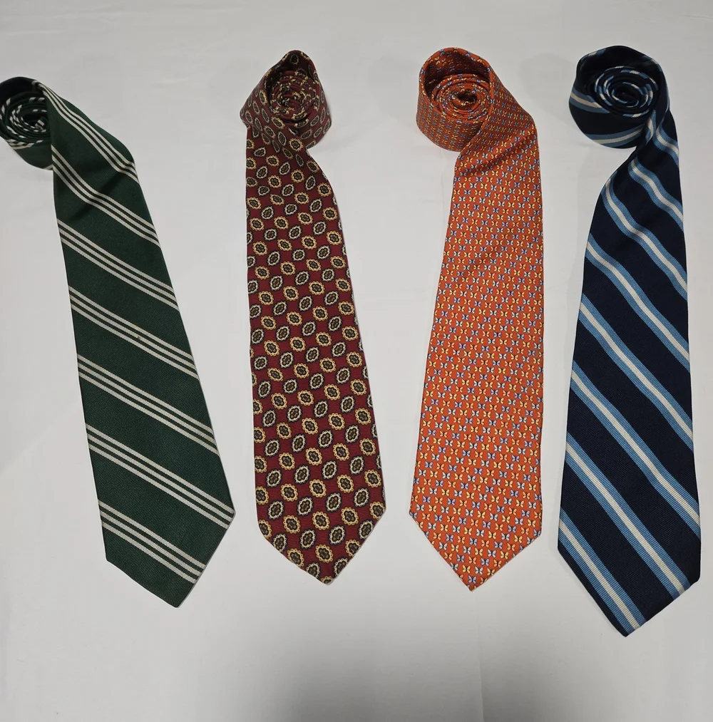Brooks Brothers Luxury Silk Ties Set Of 4 Bundle Butterfly Stripe Wedding Guest